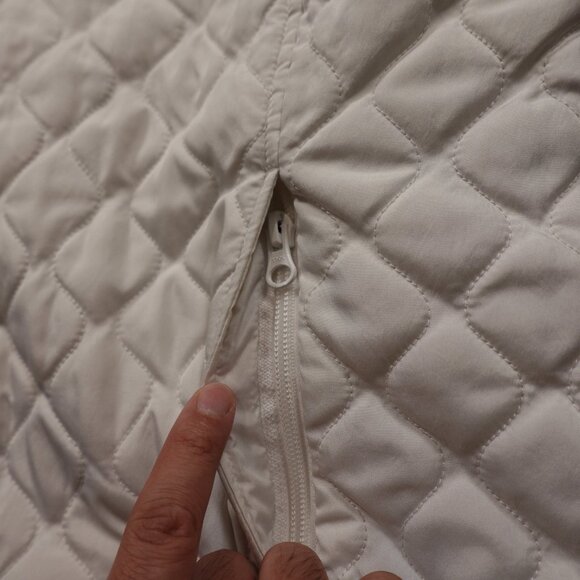 NFL Team Apparel Denver Broncos Quilted Jacket Women’s Large White Orange Warm - Picture 7 of 14